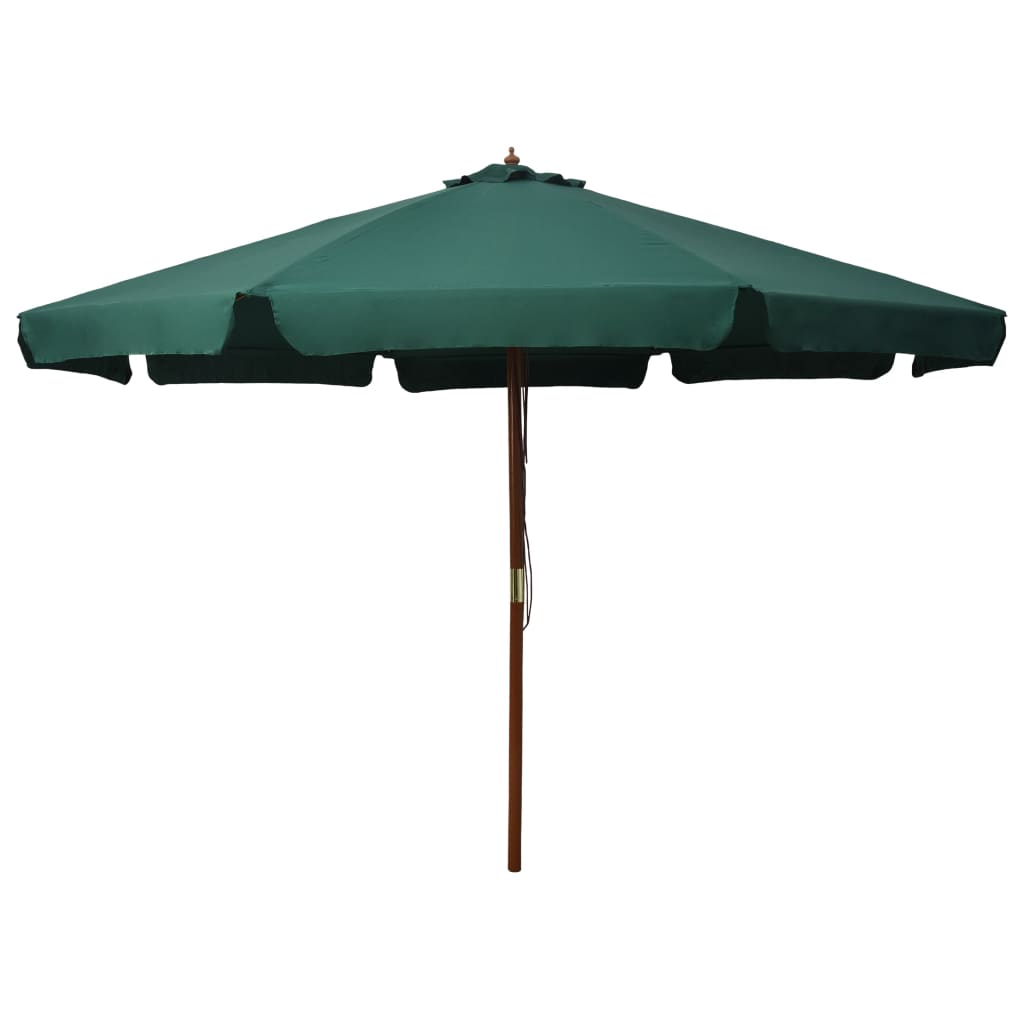 Vidaxl -parasol med træpol 330 cm grøn