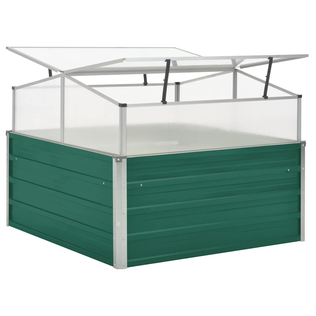 Vidaxl Tuinkas 100x100x77 cm galvaniseret stålgrøn