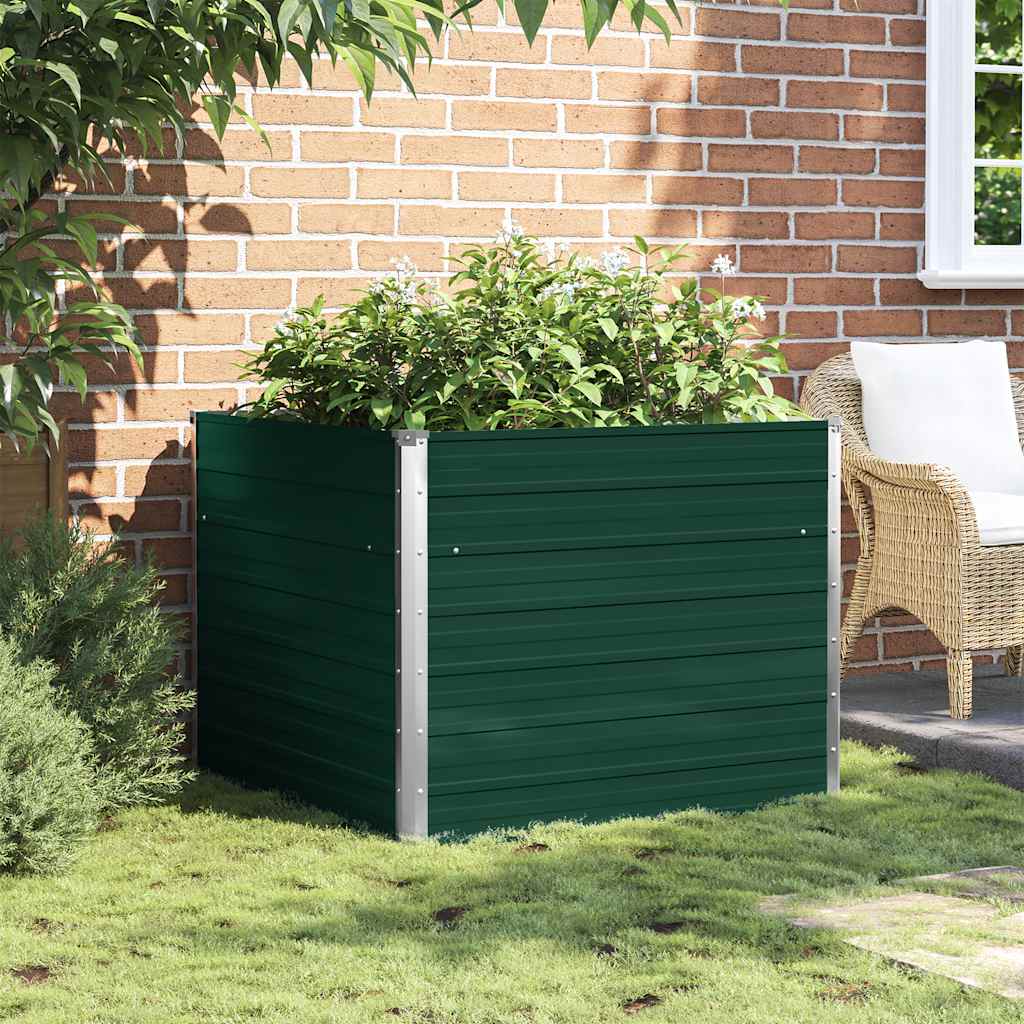 Vidaxl Planter Indsæt 100x100x77 cm galvaniseret stålgrøn
