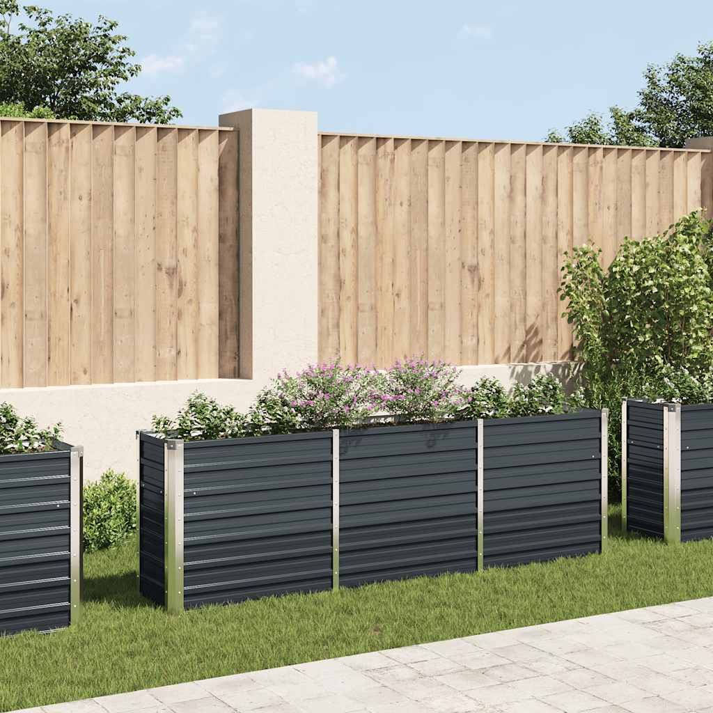 Vidaxl Planter Insert 240x40x77 cm galvaniseret stål antracit