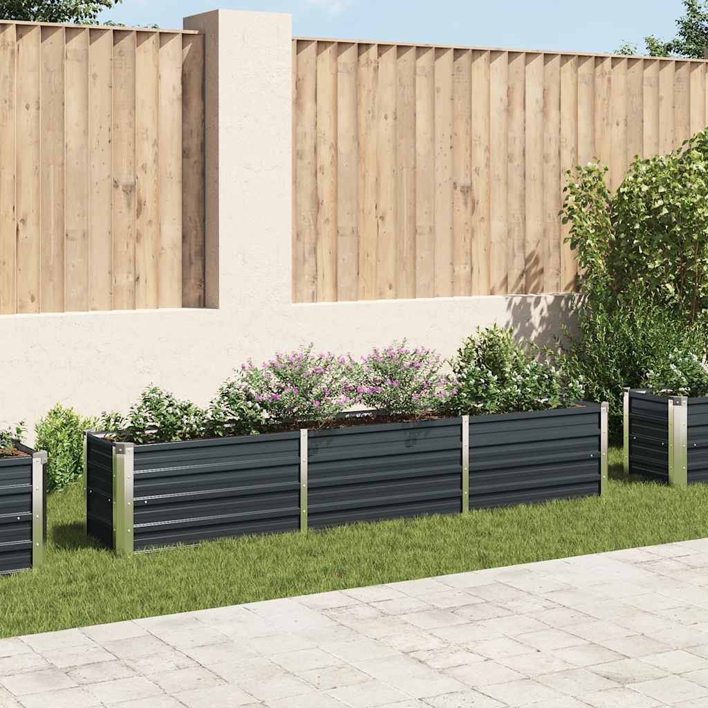 Vidaxl planter hævet 240x40x45 cm galvaniseret stål antracit