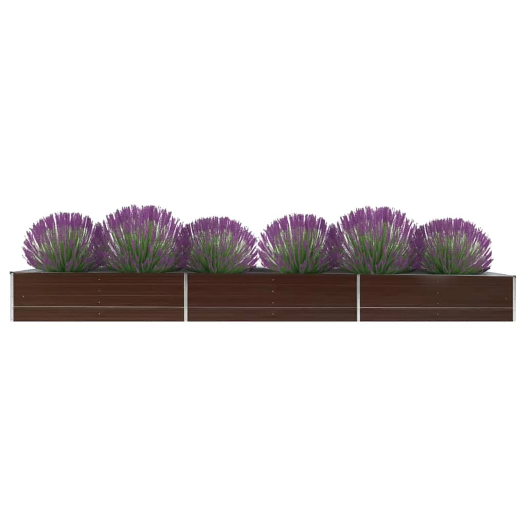 Vidaxl Planter Insert 480x80x45 cm galvaniseret stålbrun