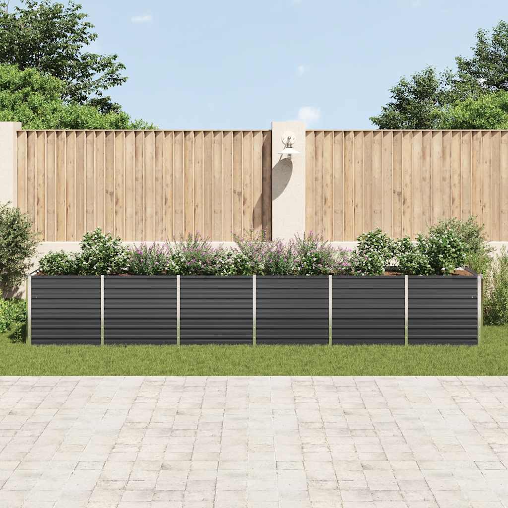 Vidaxl Planter Insert 480x80x77 cm galvaniseret stål antracit