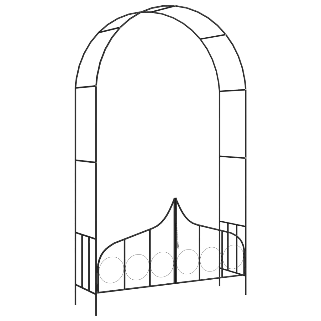 VidaXL havebue med hegn 138x40x238 cm jernsort