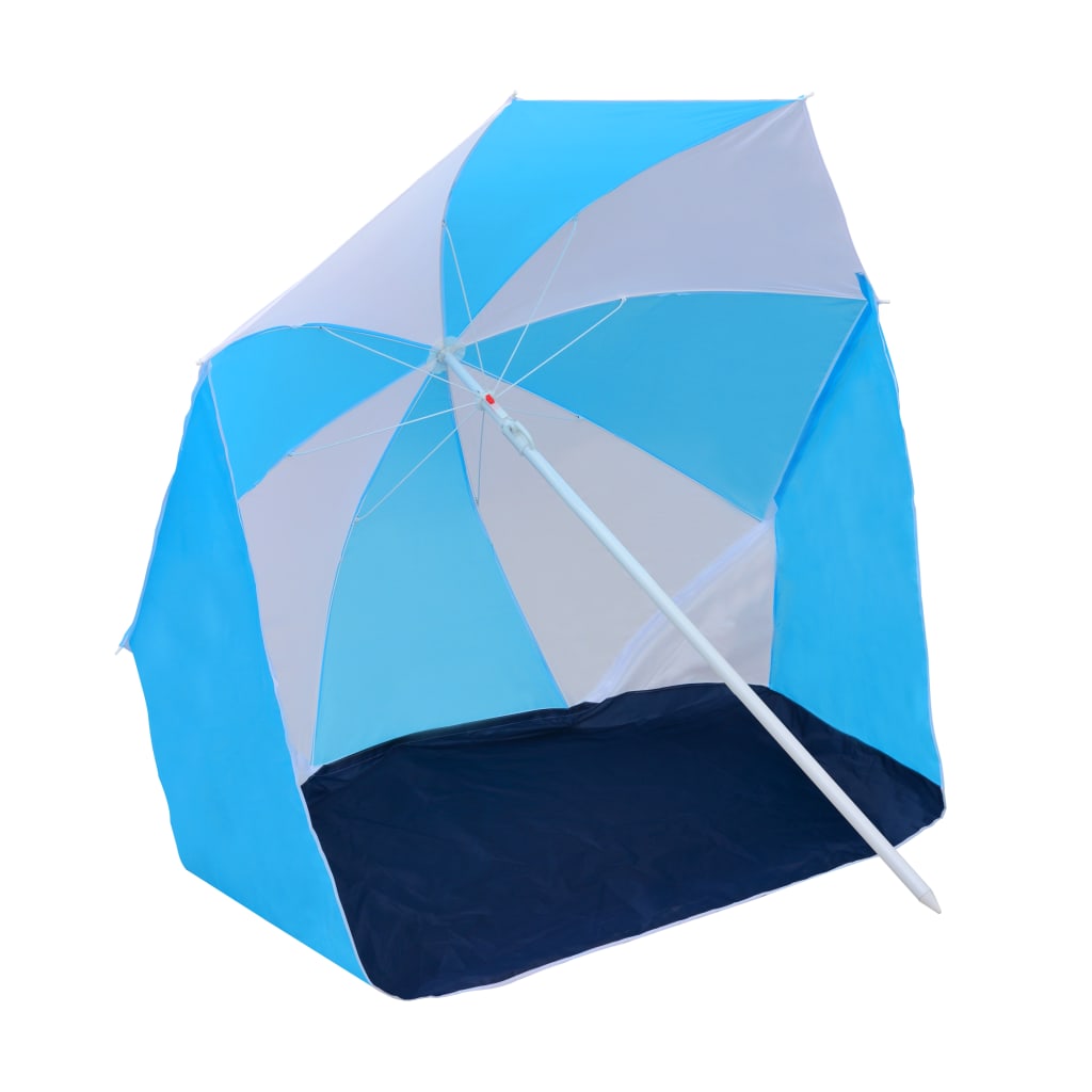Vidaxl Strandparasol -tent 180 cm stofblåt og hvidt