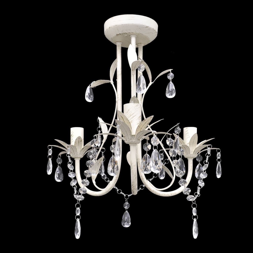 VidaXL lysekroner krystal 4 stk elegant hvid