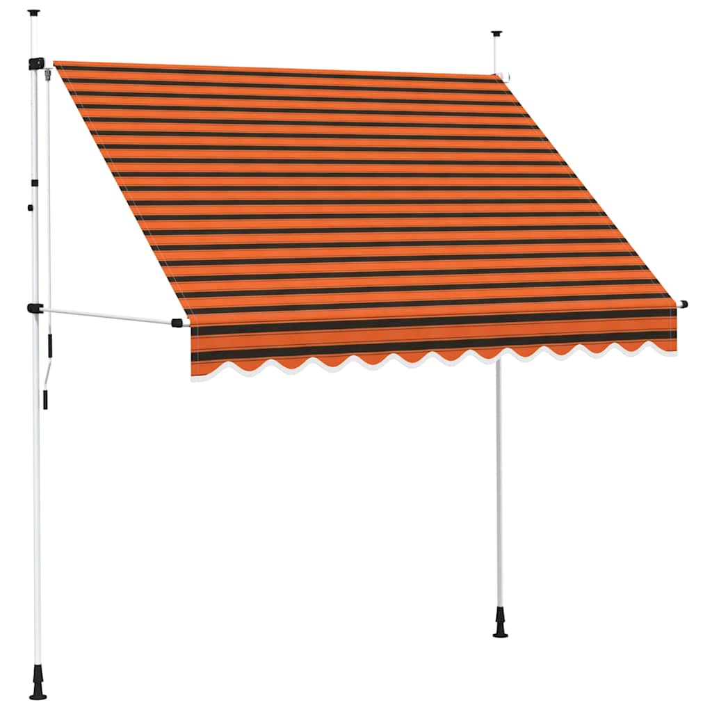 Vidaxl Luifel Udvides manuelt 250 cm orange og brun