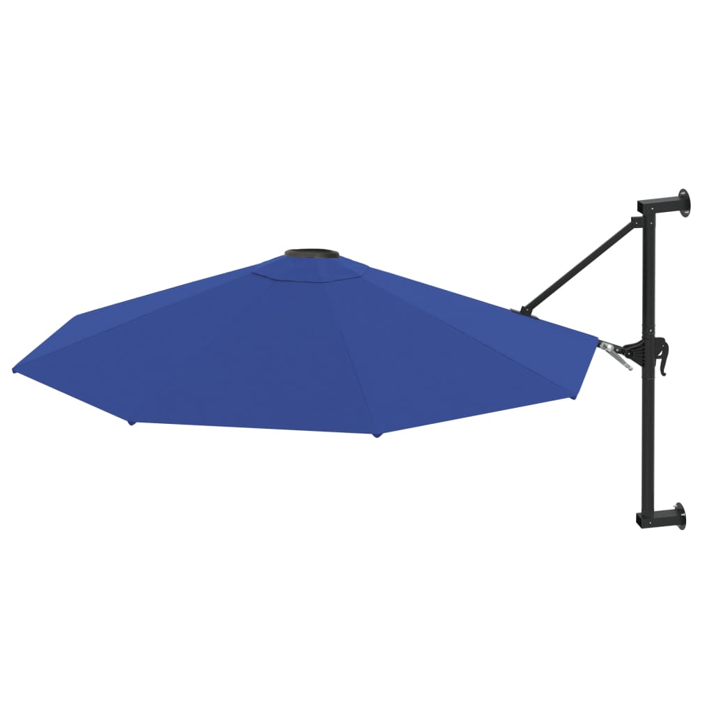 VidaXL vægparasol med metalstang 300 cm blå