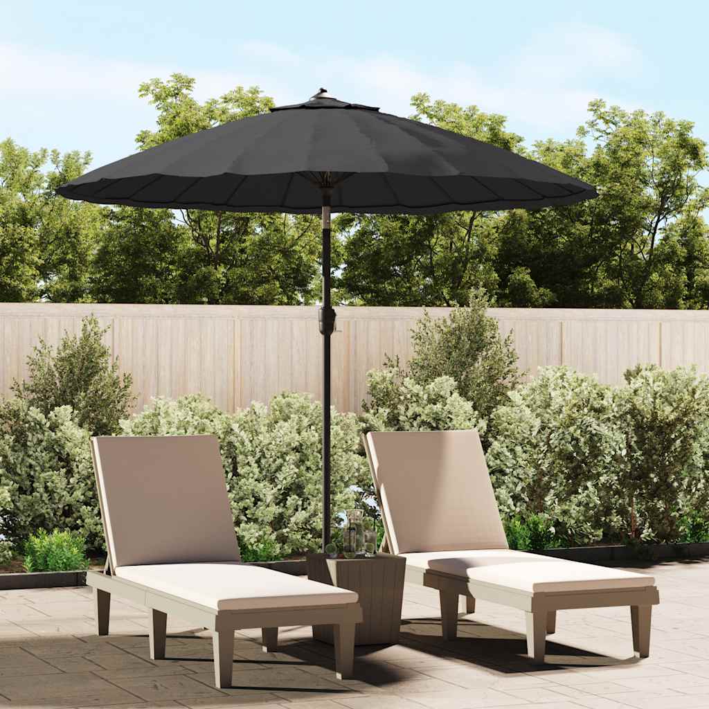 Vidaxl parasol med aluminiumsstang 270 cm sort