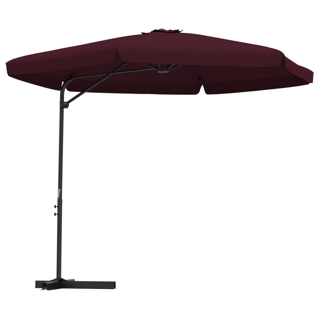 Vidaxl -parasol med stålstang 300 cm Bordeaux rød