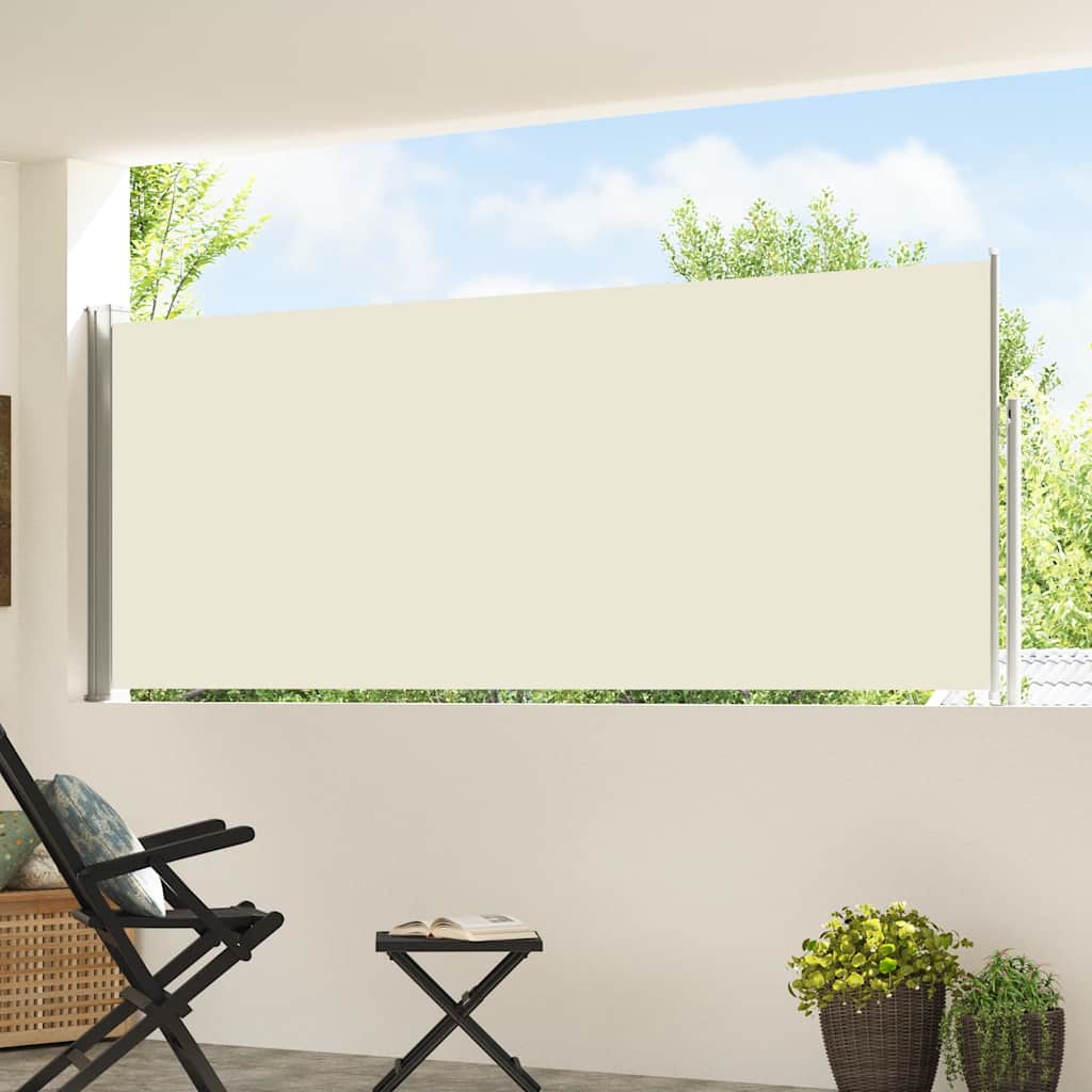 Vidaxx udtrækbar haveskærm 120x500 cm creme