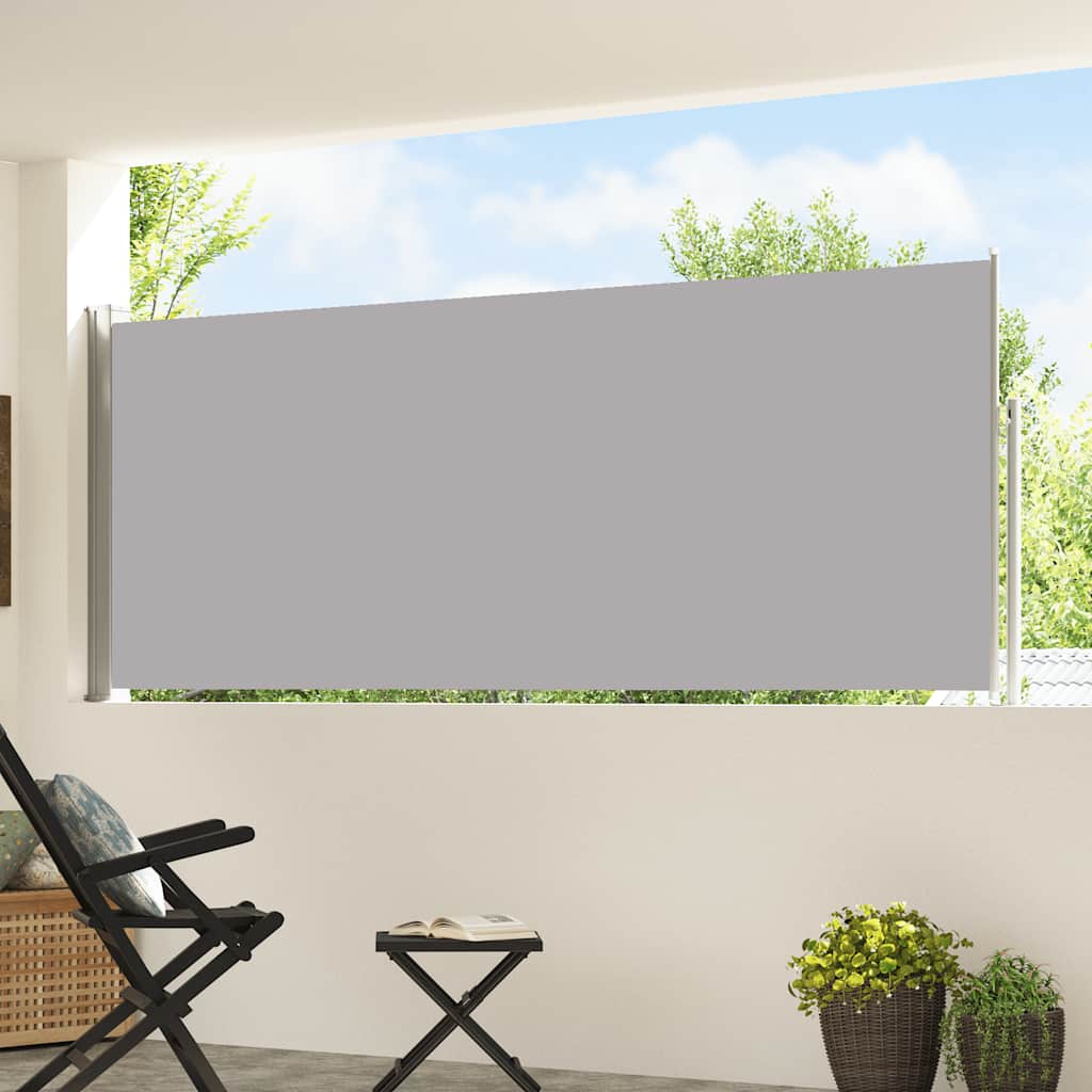 Vidaxx udtrækbar haveskærm 120x500 cm grå