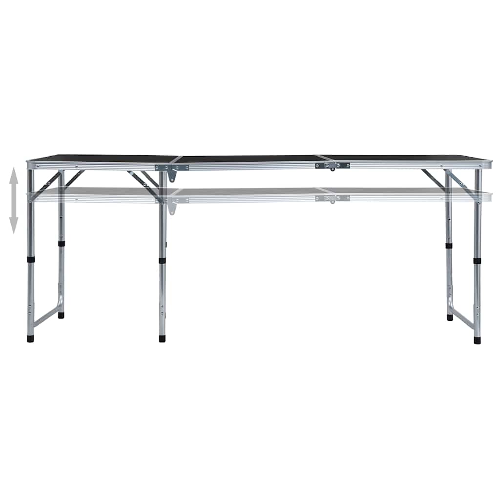 Vidaxl campingbord sammenfoldelig 180x60 cm aluminiumsgrå