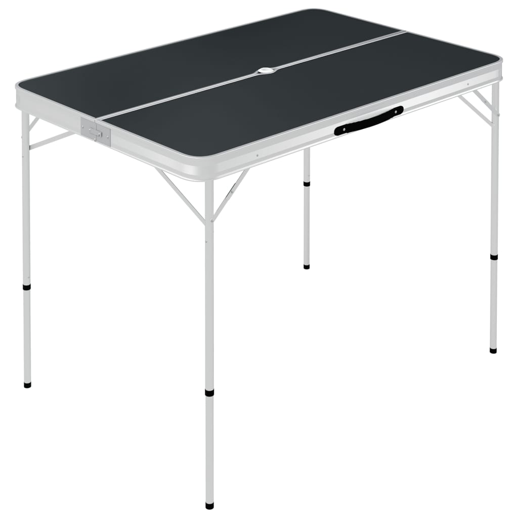 Vidaxl campingbord sammenfoldelig med 2 bænke aluminiumgrå