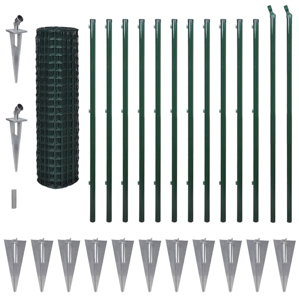 Vidaxl Hek 25x1,7 m stålgrøn