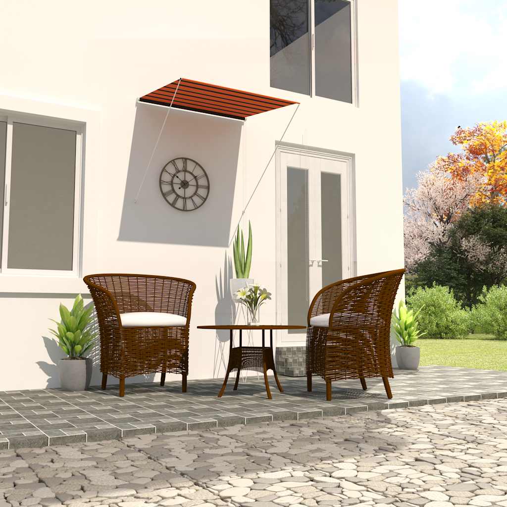 Vidaxl Luifel Udvides 150x150 cm orange og brun