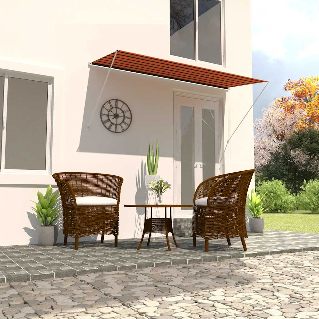 Vidaxl Luifel Udvidelig 300x150 cm orange og brun