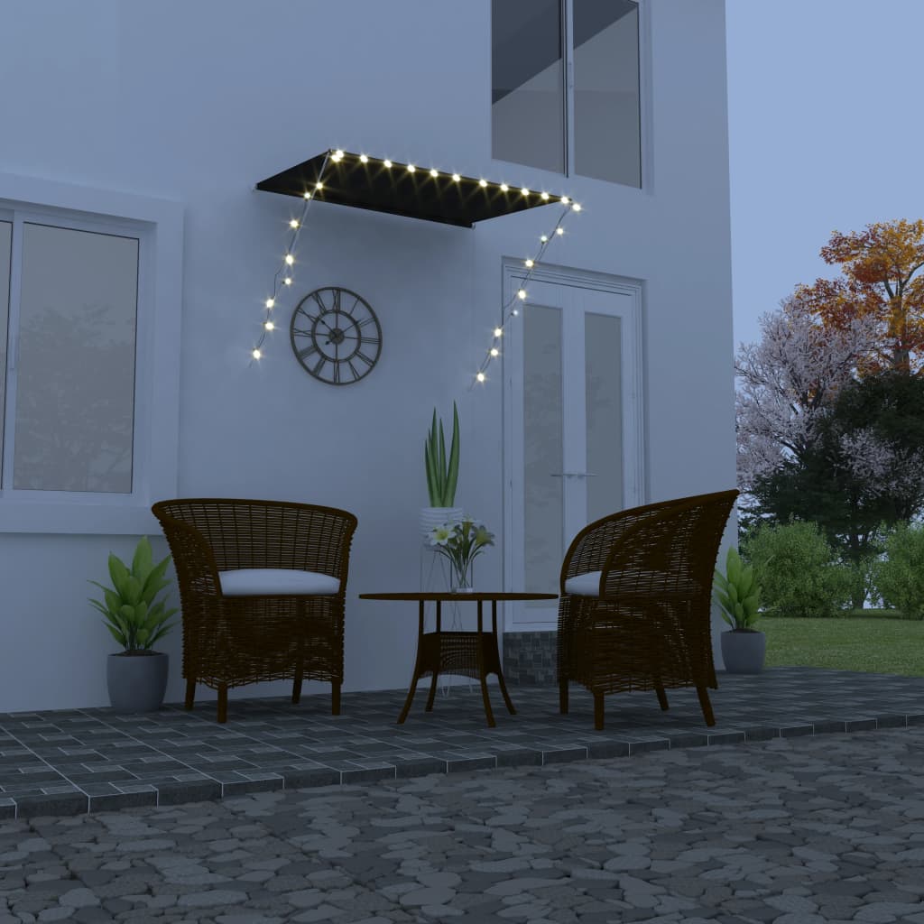 Vidaxl Luifel kan udvides med LED 150x150 cm antracit