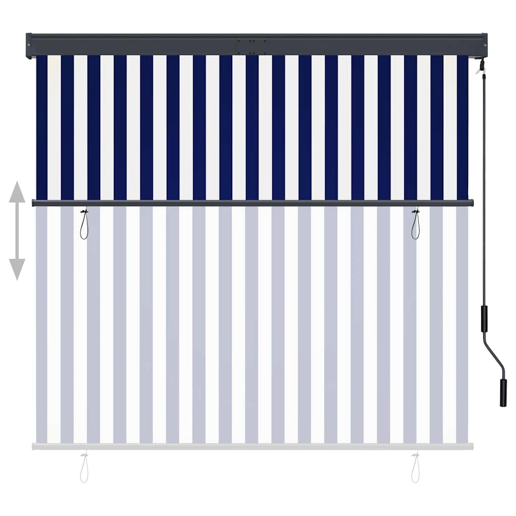 Vidaxl rolgordijn voor buiten 160x250 cm blauw en wit