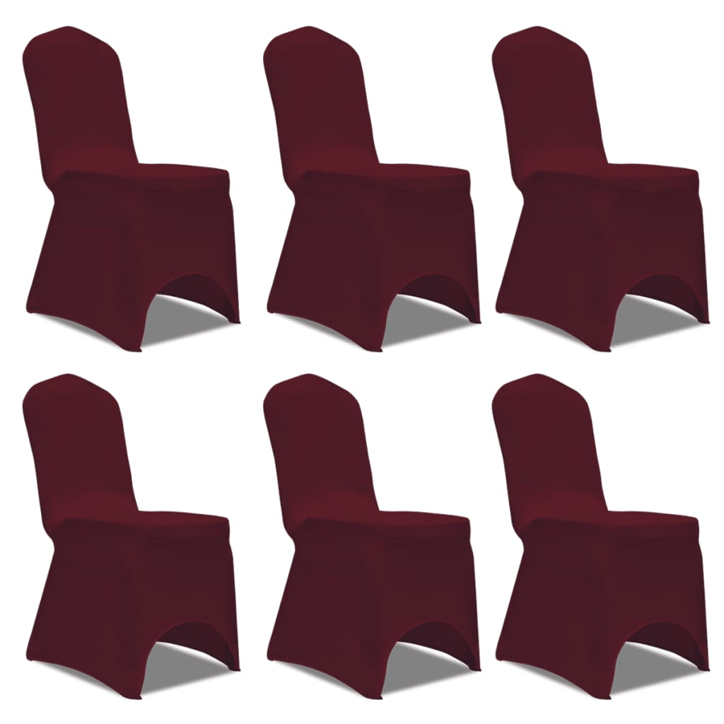 VidaXL stolebetræk stretch 12 stk bordeaux rød