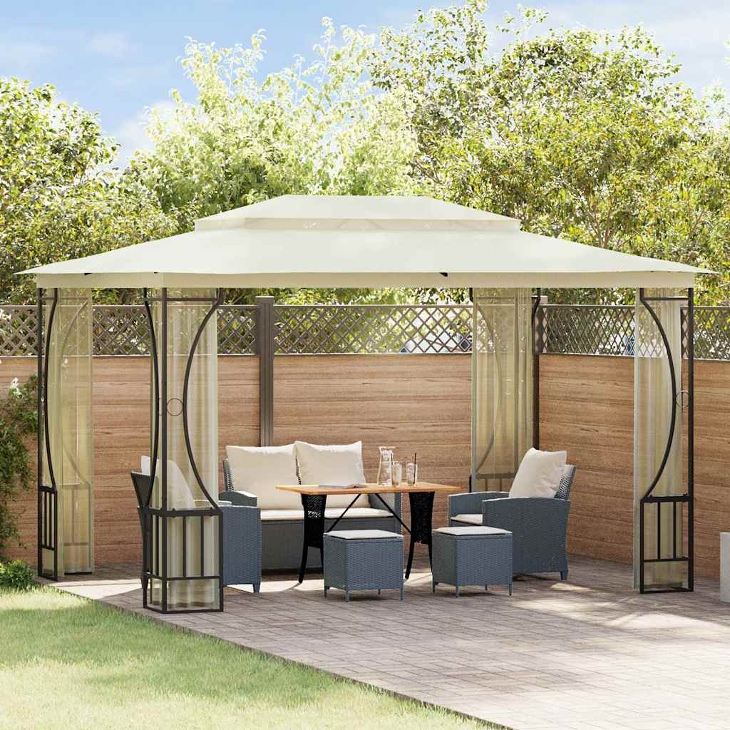 Vidaxl Arbor med NETS 300x400x265 cm creme -farvet
