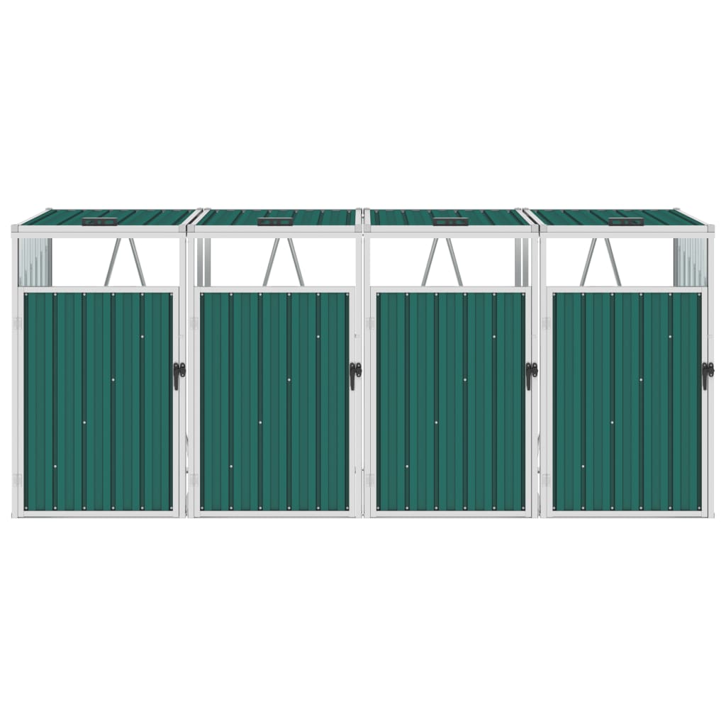 Vidaxl Waste Baking Storage Four -Dubbel 286x81x121 cm stålgrøn