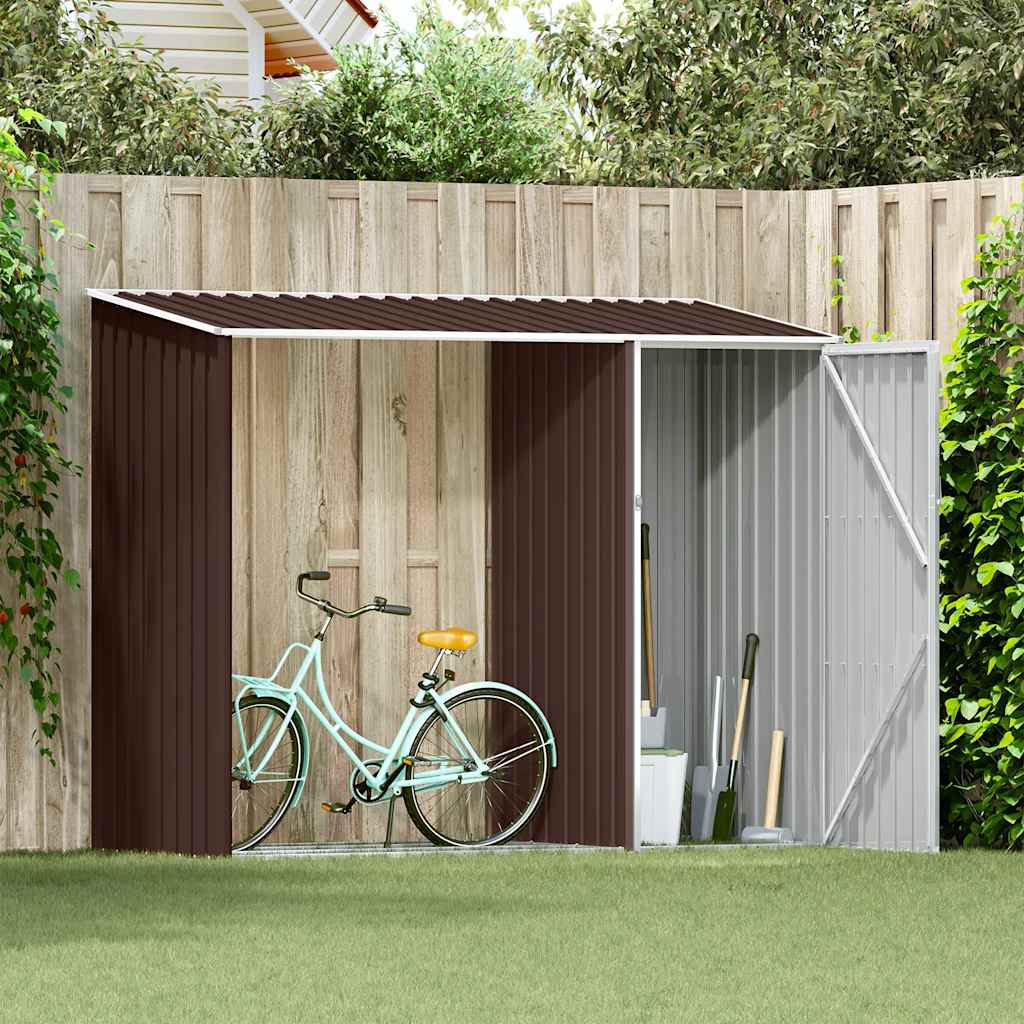 Vidaxl brænde skur 245x98x159 cm galvaniseret stålbrun