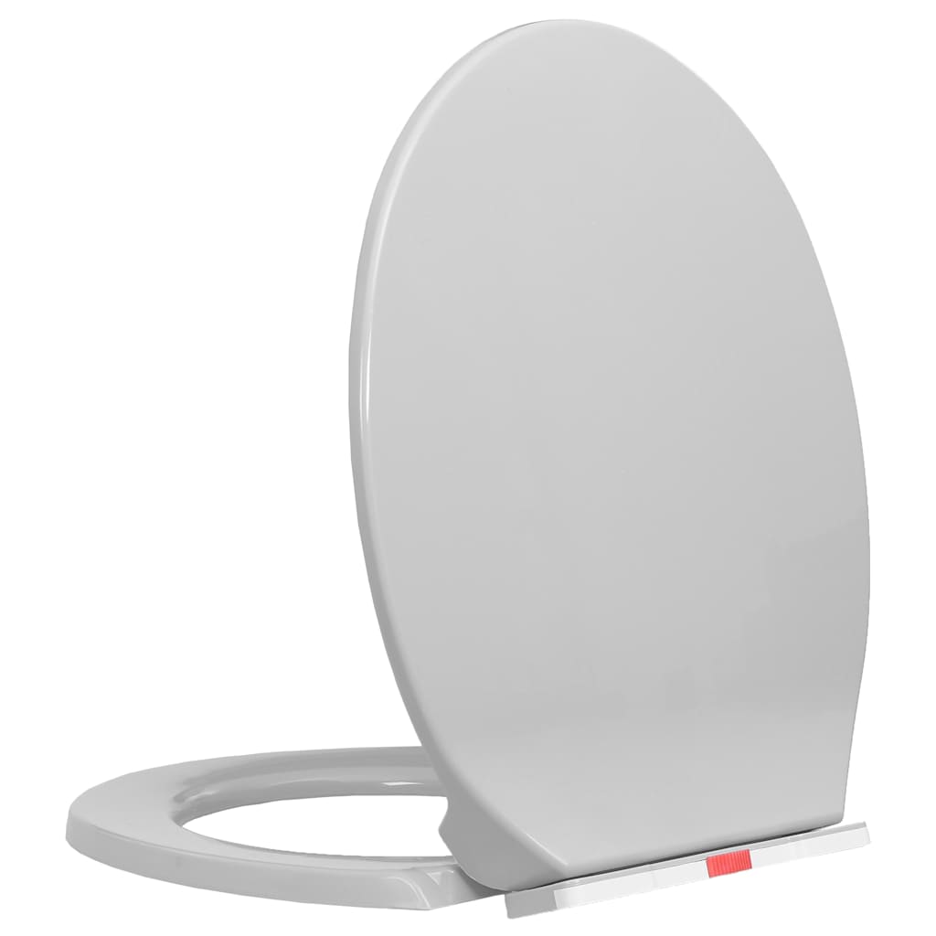 Vidaxl toiletsæde soft-close og quick-release oval lysegrå