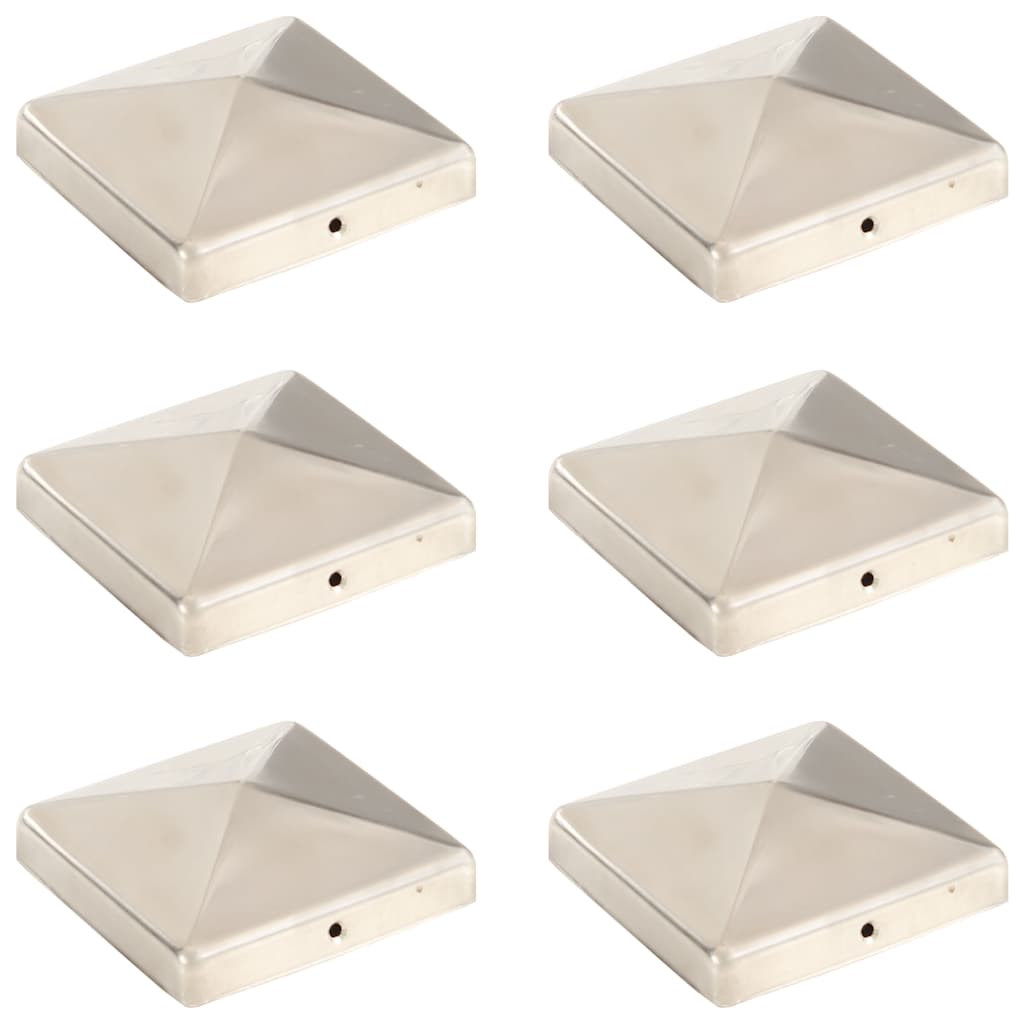 Vidaxx stolpehætter 6 stk pyramide 101x101 mm rustfrit stål