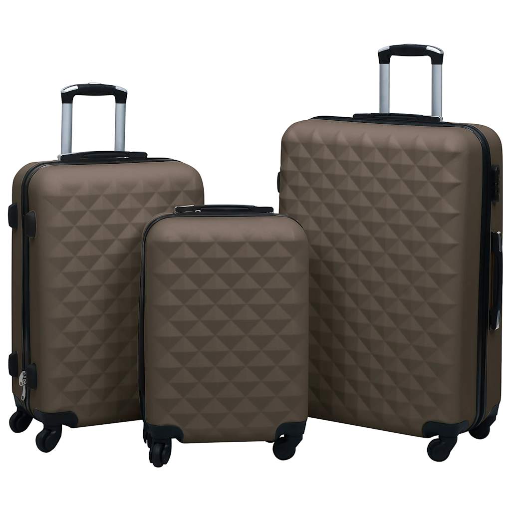 Vidaxl 3-delt hård bagage sæt abs brun