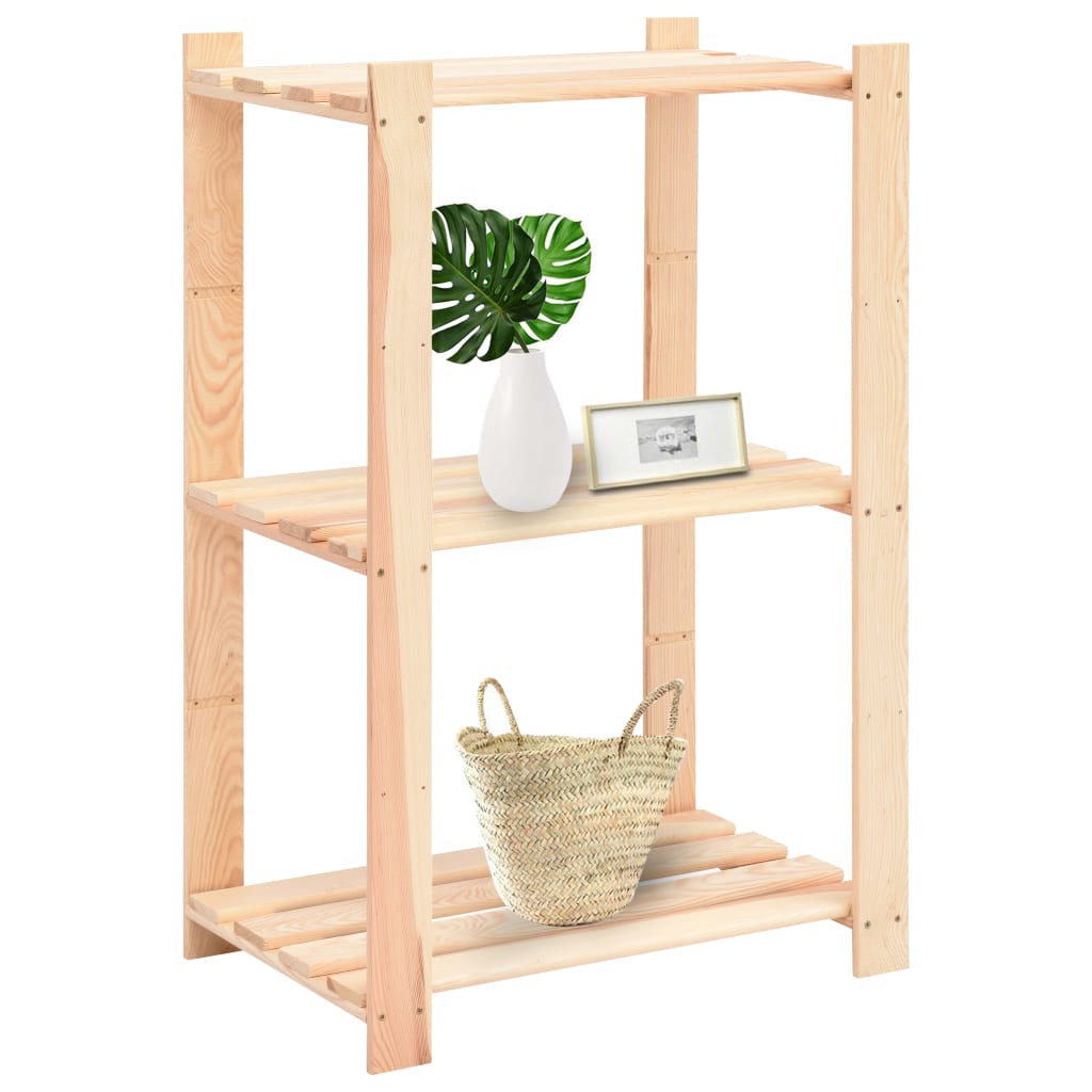 Vidaxx opbevaringsreoler 3-lags 3 stk 60x38x90 cm massiv fyrretræ 150 kg