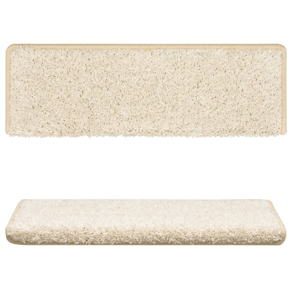 Vidaxx trappemåtter 15 stk 65x21x4 cm hvid rektangulær kant