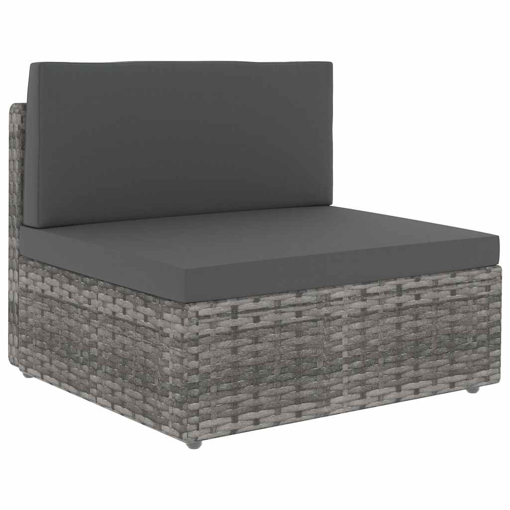 Vidaxl tweezitsbank sectioneel poly rattan grijs