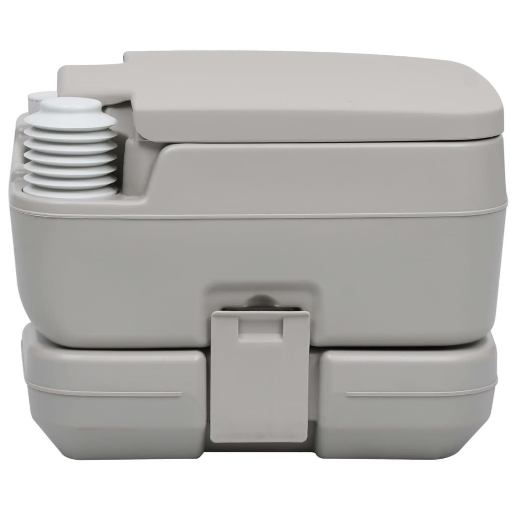 Vidaxl camping toilet bærbar 10 + 10 l grå