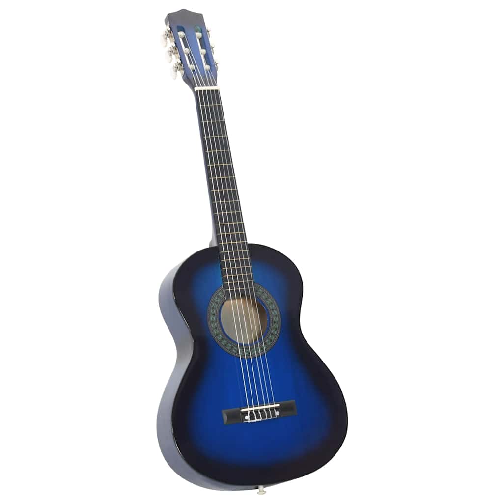 Vidaxl 8-delt guitar sæt klassisk nybegynder 1 2 34 Blå
