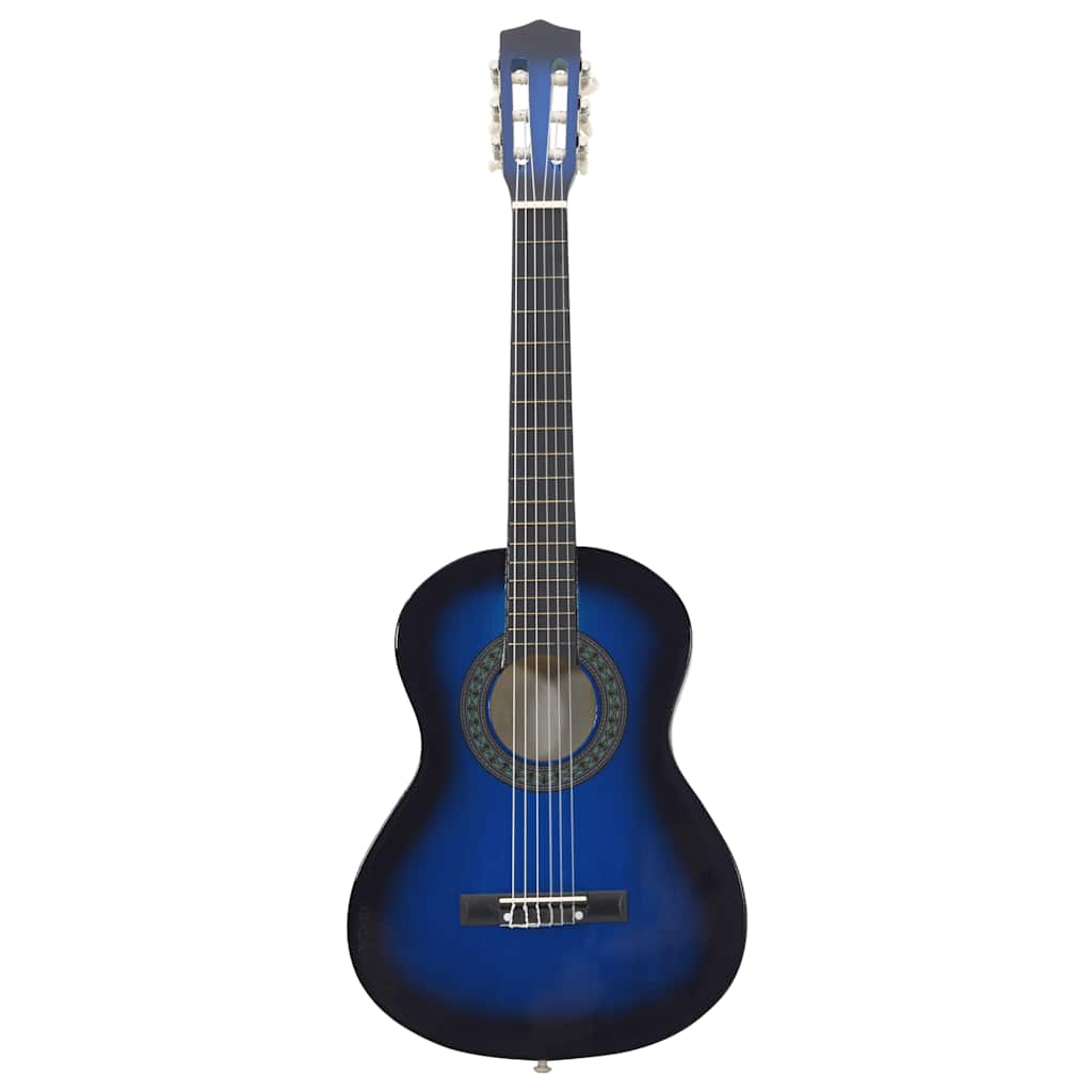 Vidaxl 8-delt guitar sæt klassisk nybegynder 1 2 34 Blå