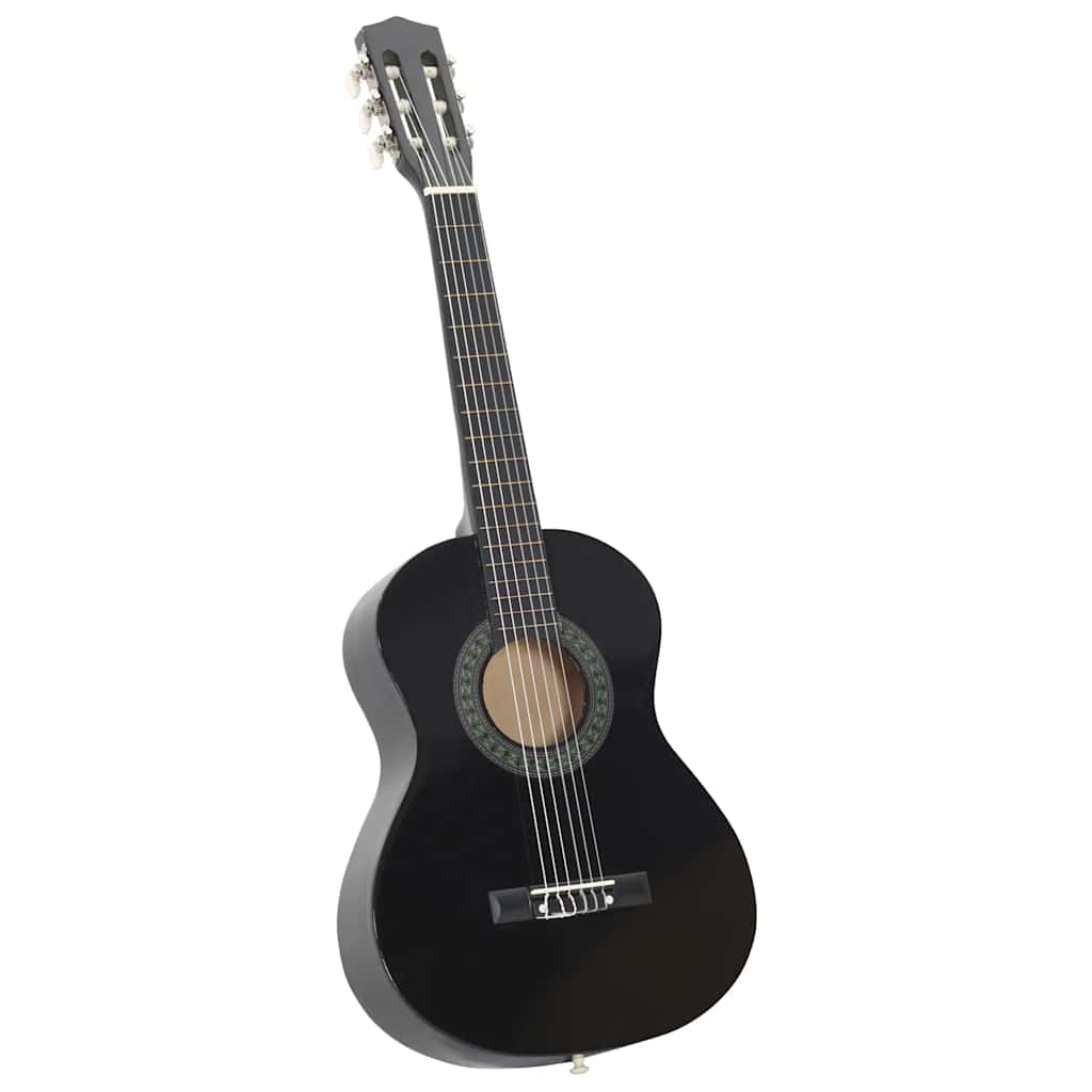Vidaxl 8-delt guitar sæt klassisk nybegynder 1 2 34 Sort