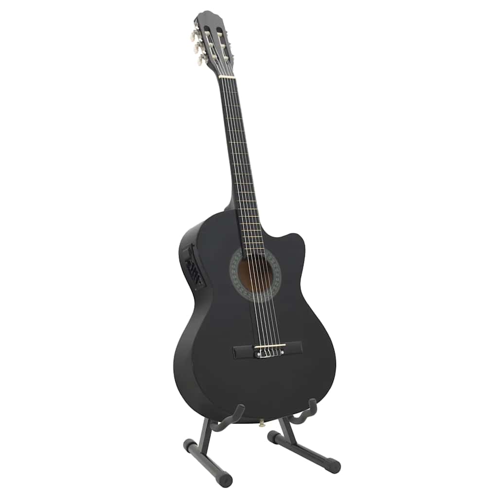 Vidaxl 12-delt guitarsæt med equalizer og 6 strenge western sort