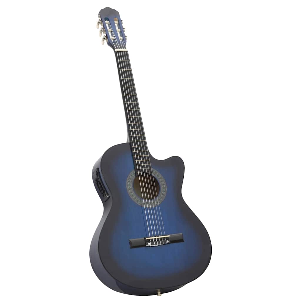 Vidaxl 12-delt guitarsæt med equalizer og 6 strenge westernblå