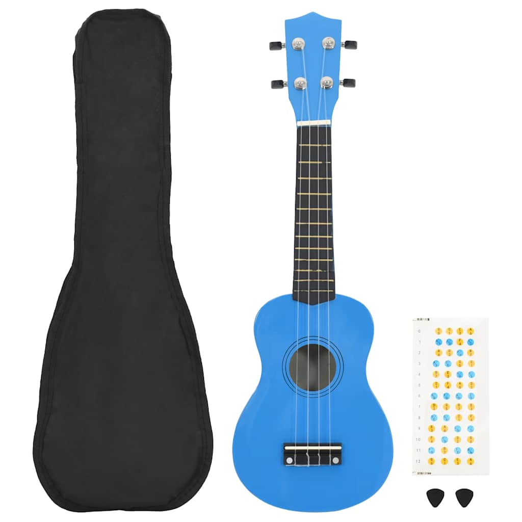 Vidaxl ukulele sæt med taske til børn sopran 21'' blå