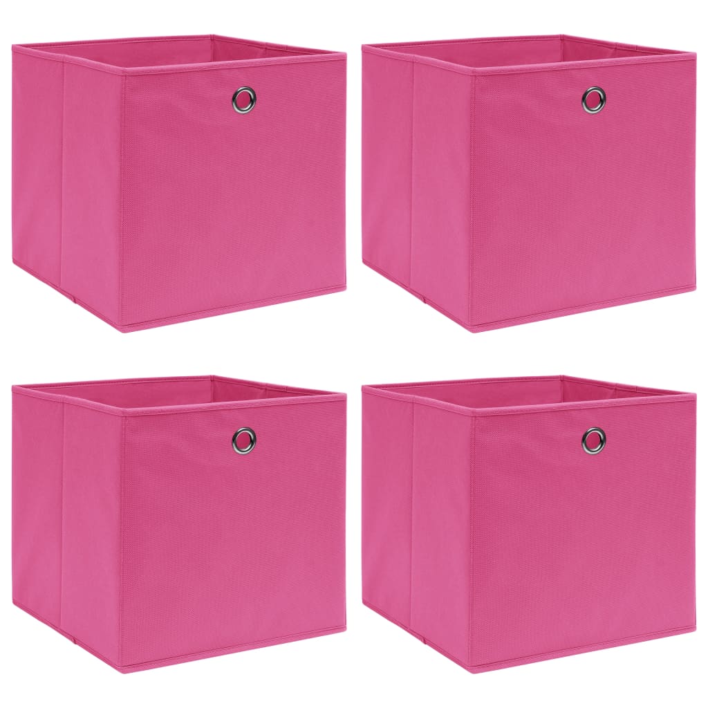 Vidaxl opbevaringsbokse 4 stk 32x32x32 cm stofrosa