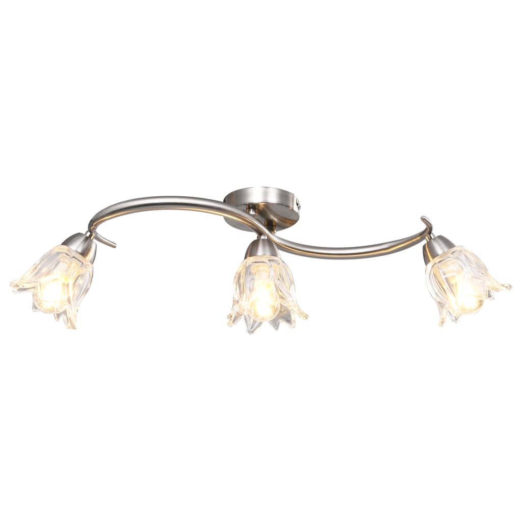 Vidaxl loftslampe med glasstulipanformede hætter 3xe14 Gennemsigtig
