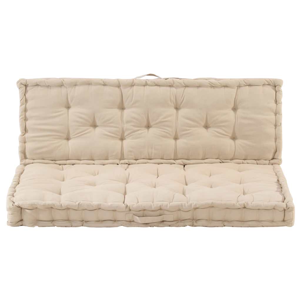 VidaXL pallegulvpuder 2 stk bomuldsbeige