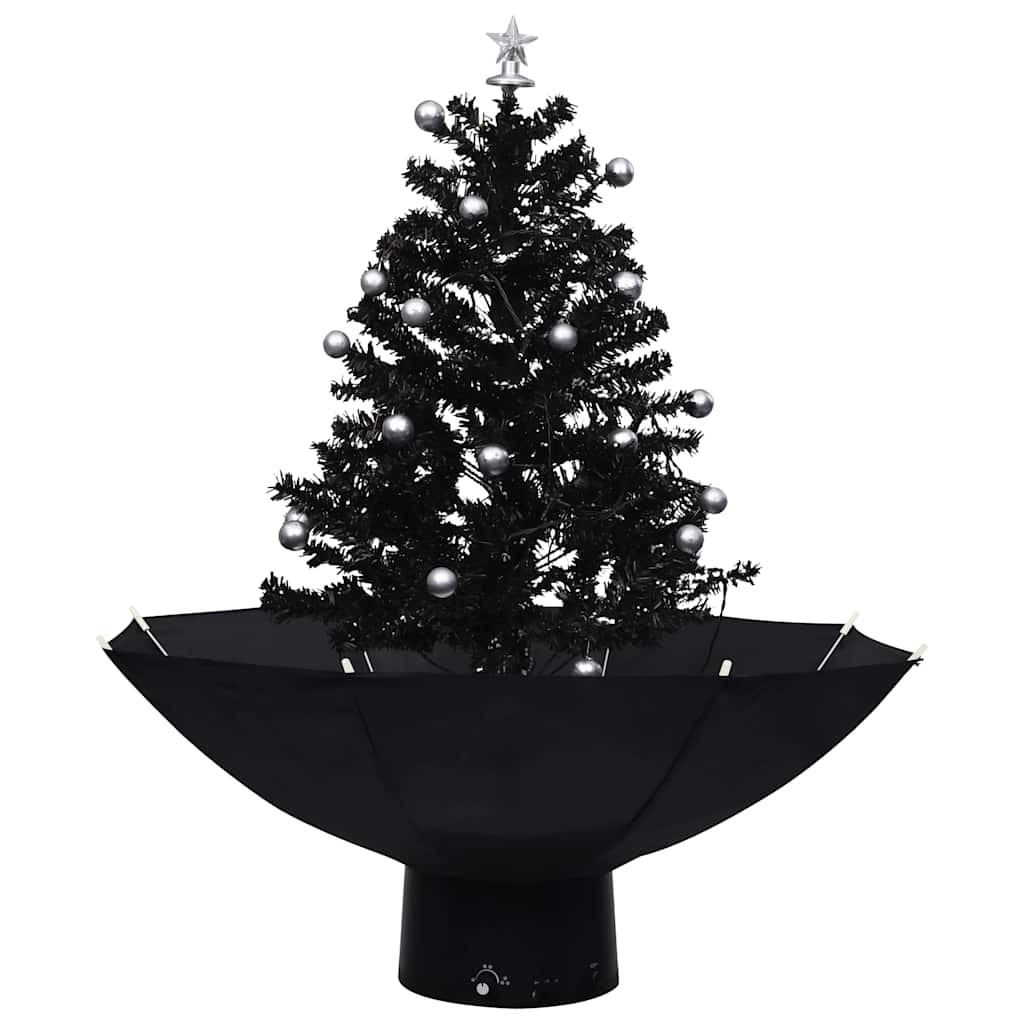 Vidaxx juletræ sner med paraplyfod 75 cm PVC sort