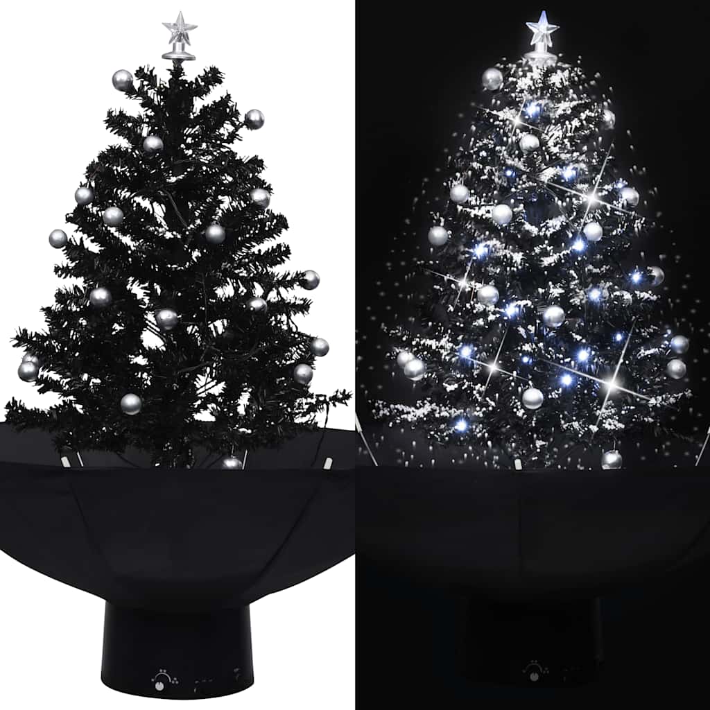 Vidaxx juletræ sner med paraplyfod 75 cm PVC sort