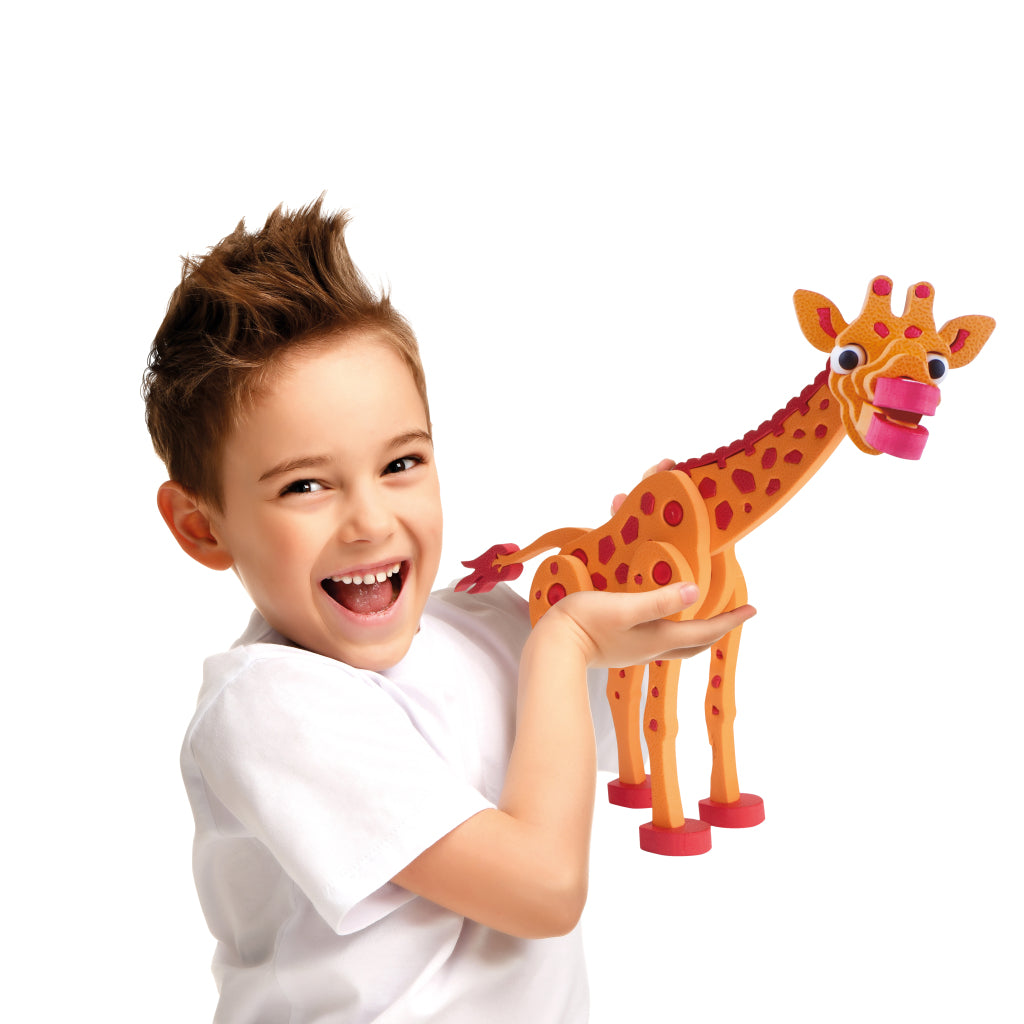 Toi-legetøj 3D puslespil giraf junior 31,5 cm skum orange 104 dele