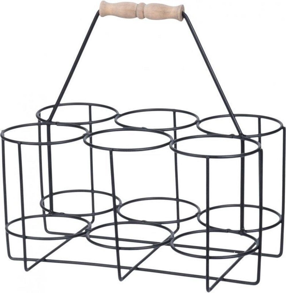 Home styling vinflaskeholder 30x13x27 cm metal sort