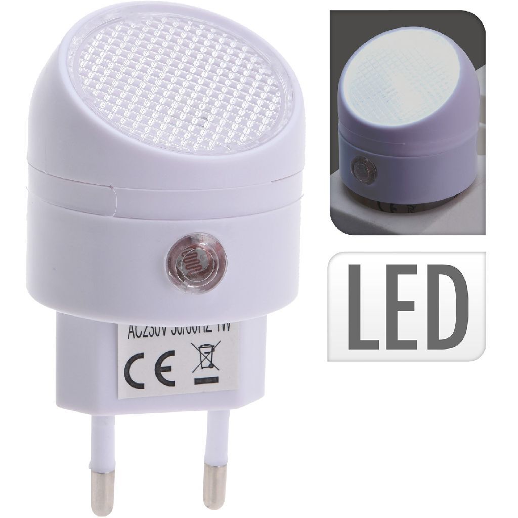 Basic LED natlampe med sensor hvid
