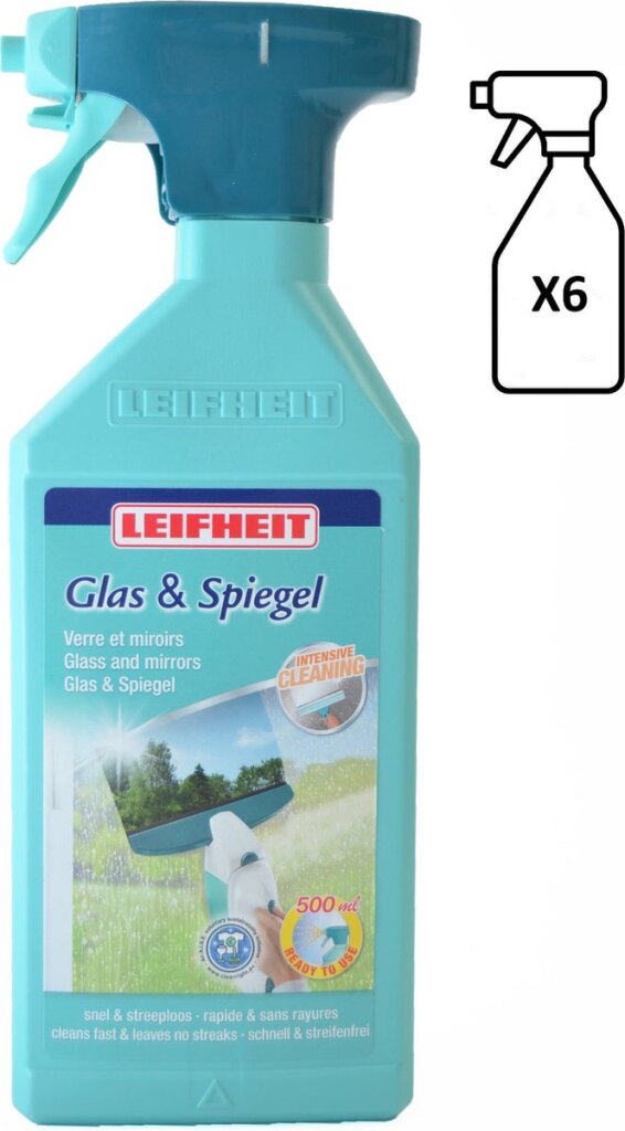 Leifheit glas- en spiegelreiniger spray 6 x 500ml