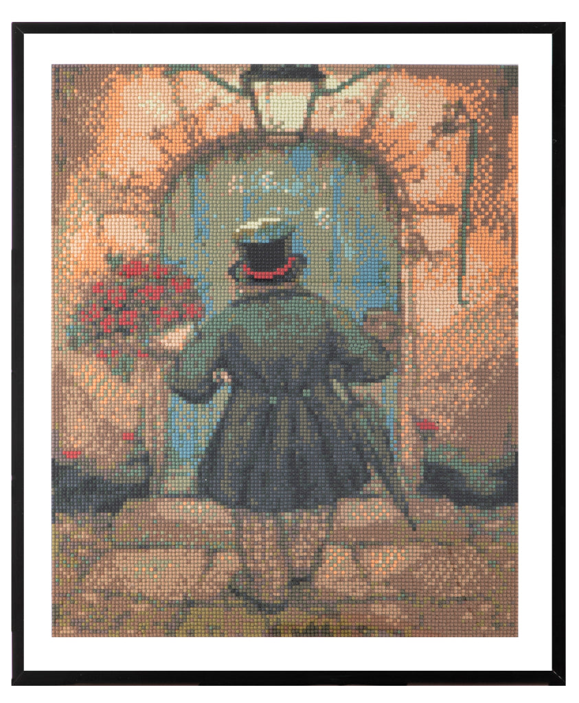 Grafix diamantmaleri anton pieck mand med roser 40x50cm